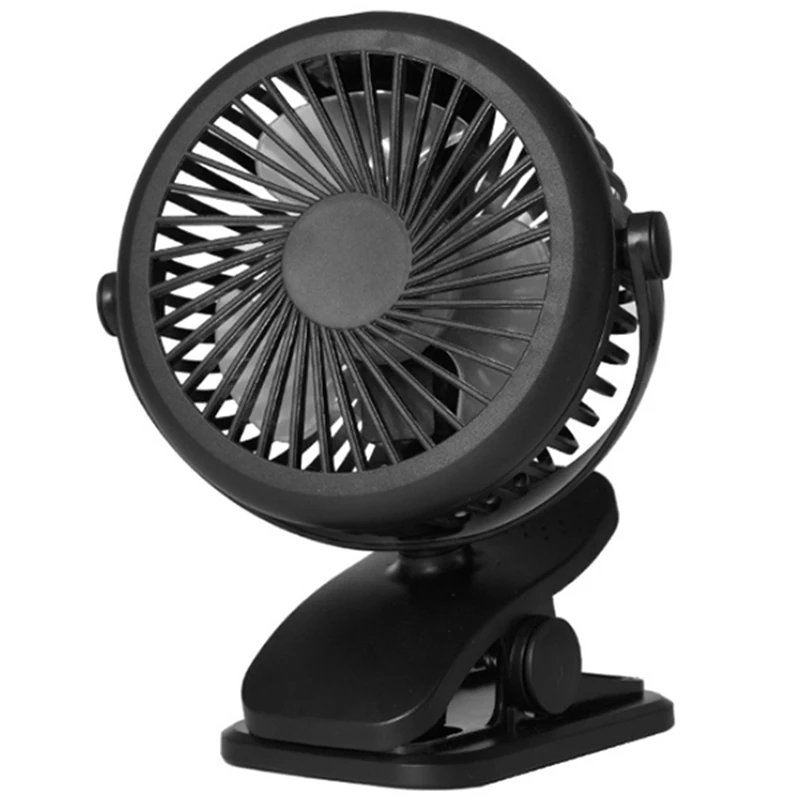 New Usb 5V 5W Home Appliances Portable Charging Fan With Clip For Bedside Baby Stroller-Black | Бытовая техника