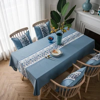 waterproof polyester table cloth imitation linen tv cabinet home decor table cover for wedding dining tablecloth table runner