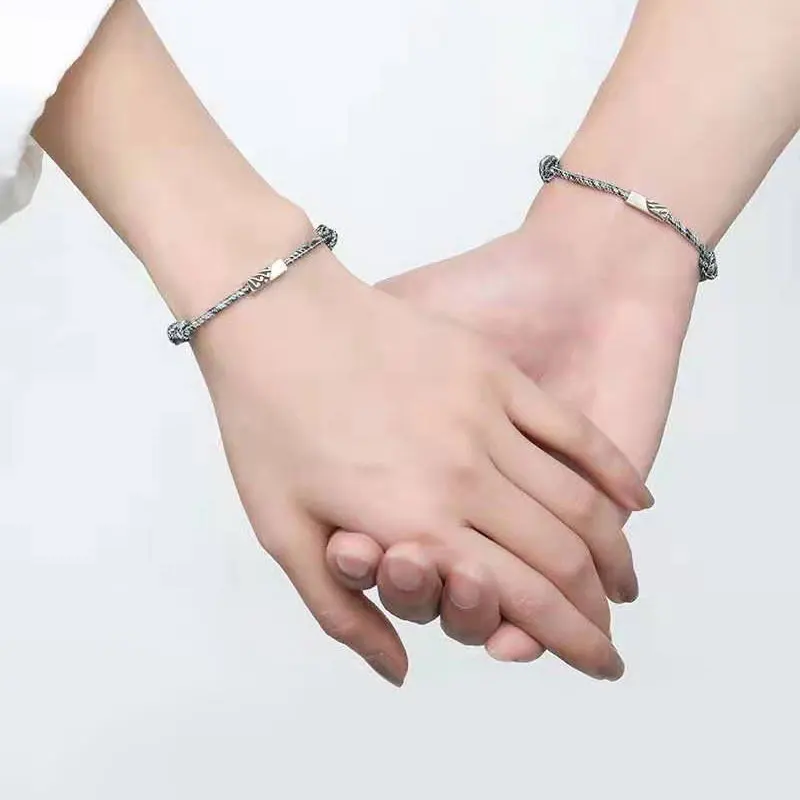 

Couple Bracelet Hot Sale Lovers Attracting Bracelet Love Forever Eachother /You For The Rest Of Your Life Valentine'S Day Gift