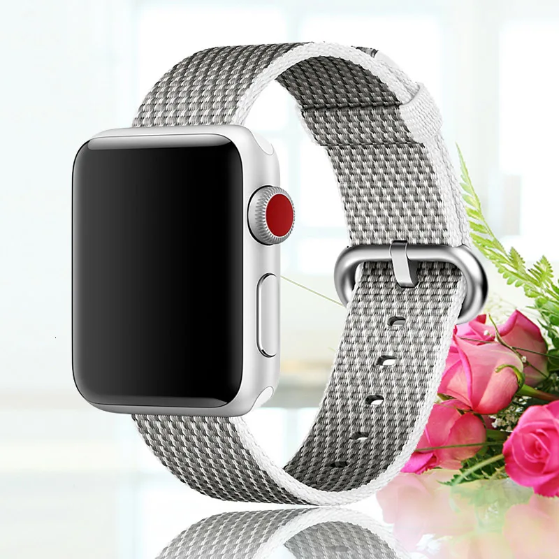 Браслет для apple watch, 44 мм, группа 5, 4, 3, 2, 1, тканый нейлоновый ремешок для iWatch, 40 мм, цветной узор, классическая пряжка