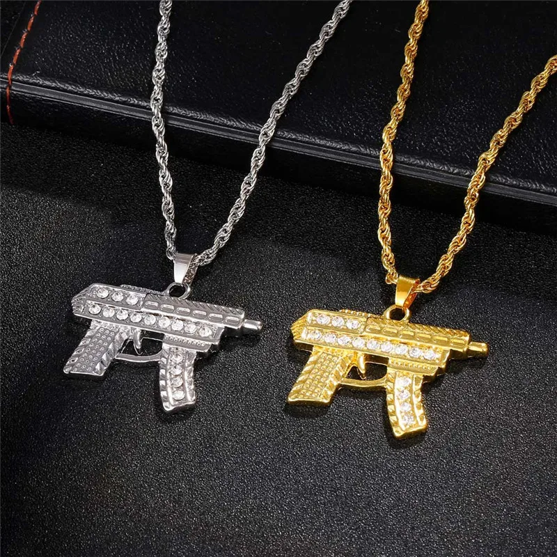 GOINHOT 12 шт./лот панк стиль хип-хоп пистолет оружие подвеска цепочка Ожерелье для
