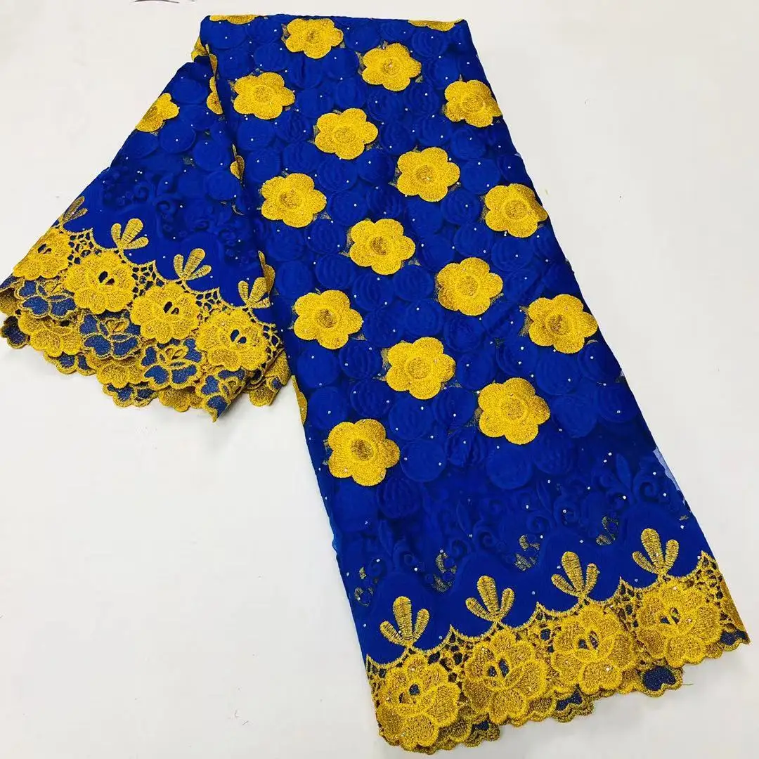 

Лидер продаж в африканском стиле кружево 2021 африканская кружевная ткань высокого качественная французская кружевная ткань с камнями 5 ярдо...