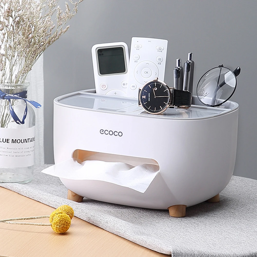 

Modern Tissue Box Desktop Paper Napkin Holder Dispenser Case Living Room Dining Room Storage Box Remote Control Organizer