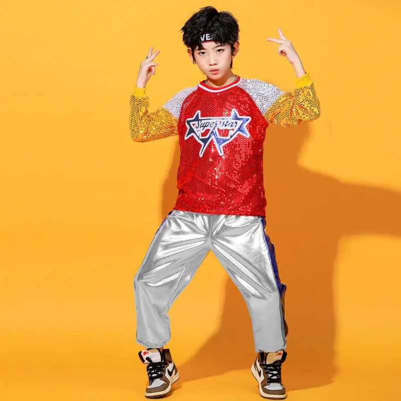 Новый детский костюм для современных джазовых танцев в стиле хип-хоп мальчиков и
