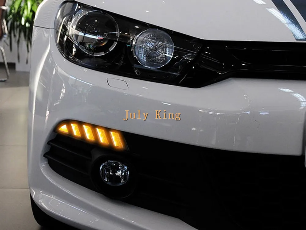 July King светодиодный чехол для дневных ходовых огней для VW scirocco 2008-14, Белый DRL+ Ice Blue Night DRL+ желтый стример поворотников
