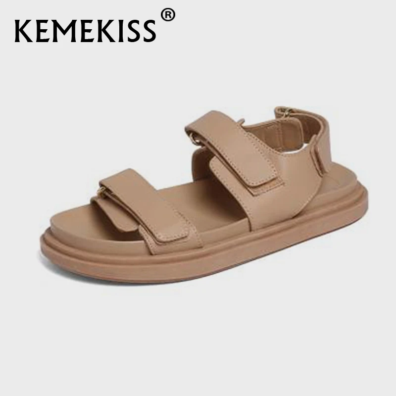 

Женские сандалии KemeKiss из натуральной кожи, повседневные Босоножки на платформе, летняя Уличная обувь, размеры 34-40
