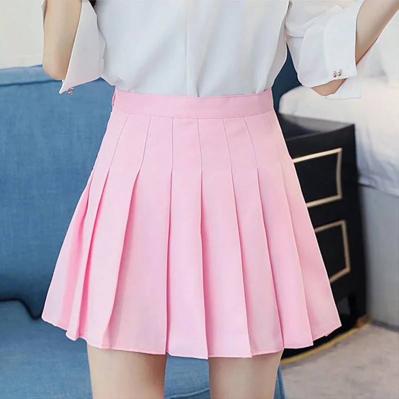 

High waist pleated skirt short skirt JK A-line skirt female summer Mini skirts for Women Cute Sweet Girl's Skirt Kawaii vintage