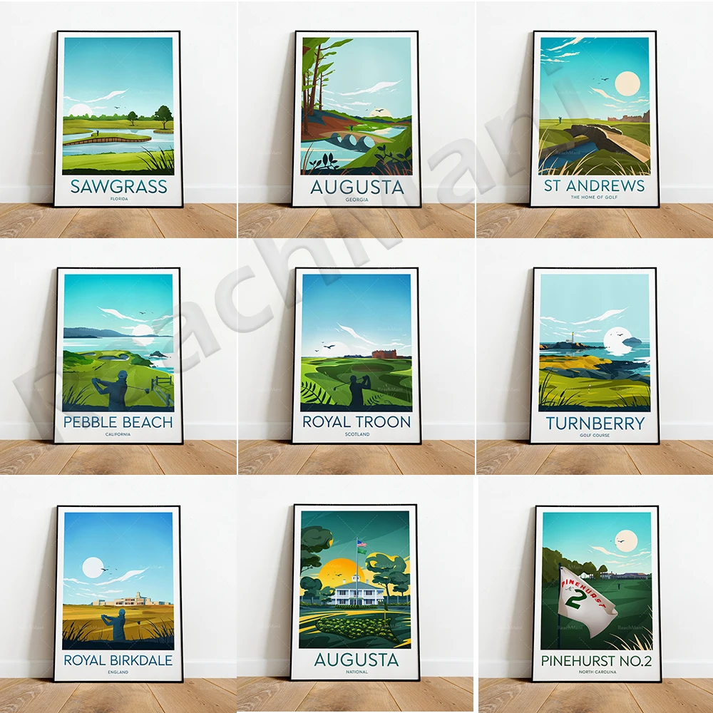 

Augusta Country, St Andrews, Pebble Beach, Royal Birkdale, TPC Sawgrass Prints-Florida Golf Club Prints-Decorative Posters