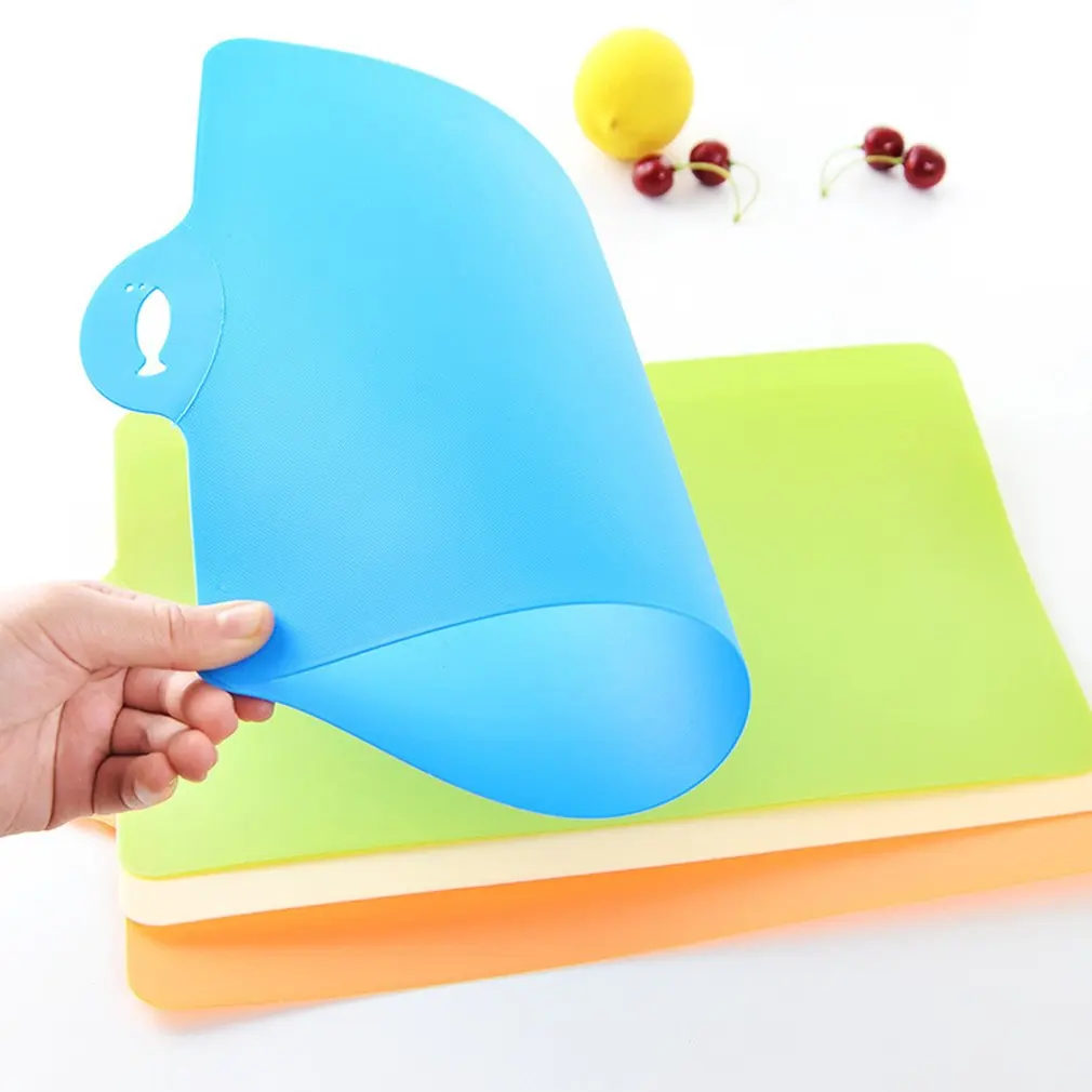 

Extra Ultra-thin Flexible Plastic Kitchen Cutting Board Mats Set With Easy-Grip Handles BPA-Free Dishwasher Safe
