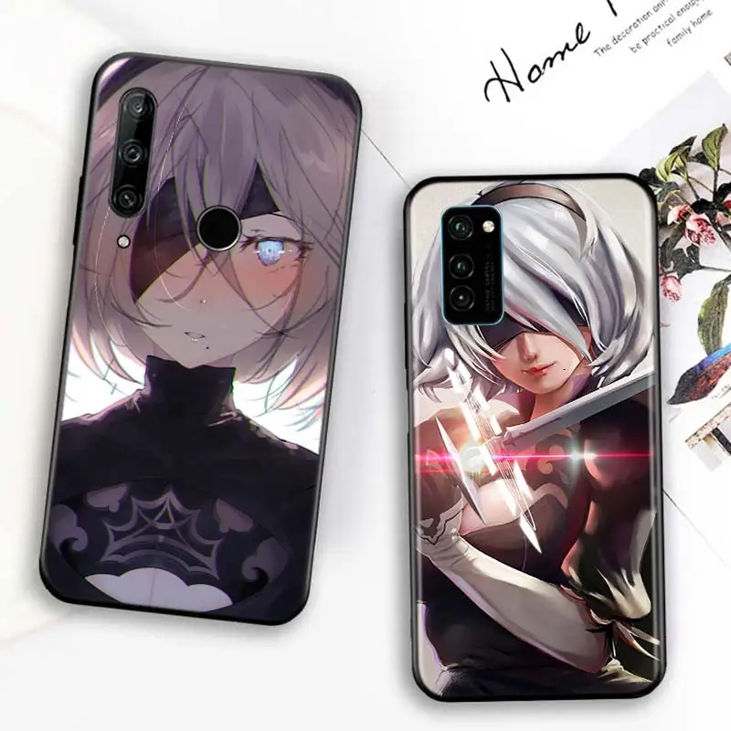 

Bright Black Cover Anime nier automata for Huawei Honor 30 20S 20 10i 9S 9A 9C 9X 8X 10 9 Lite 8A 7C 7A Pro Phone Case