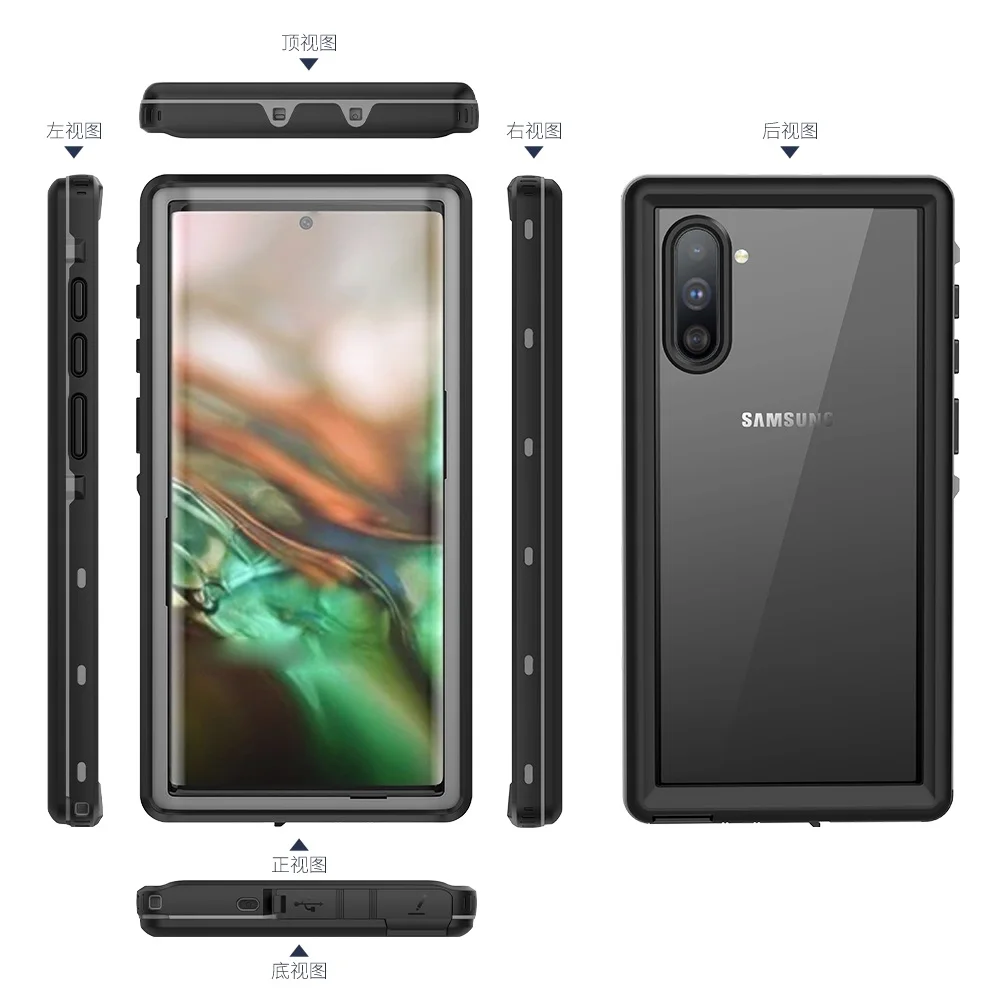 Водонепроницаемый чехол Redpepper IP69K для samsung Galaxy Note 10 Plus прозрачный подводный