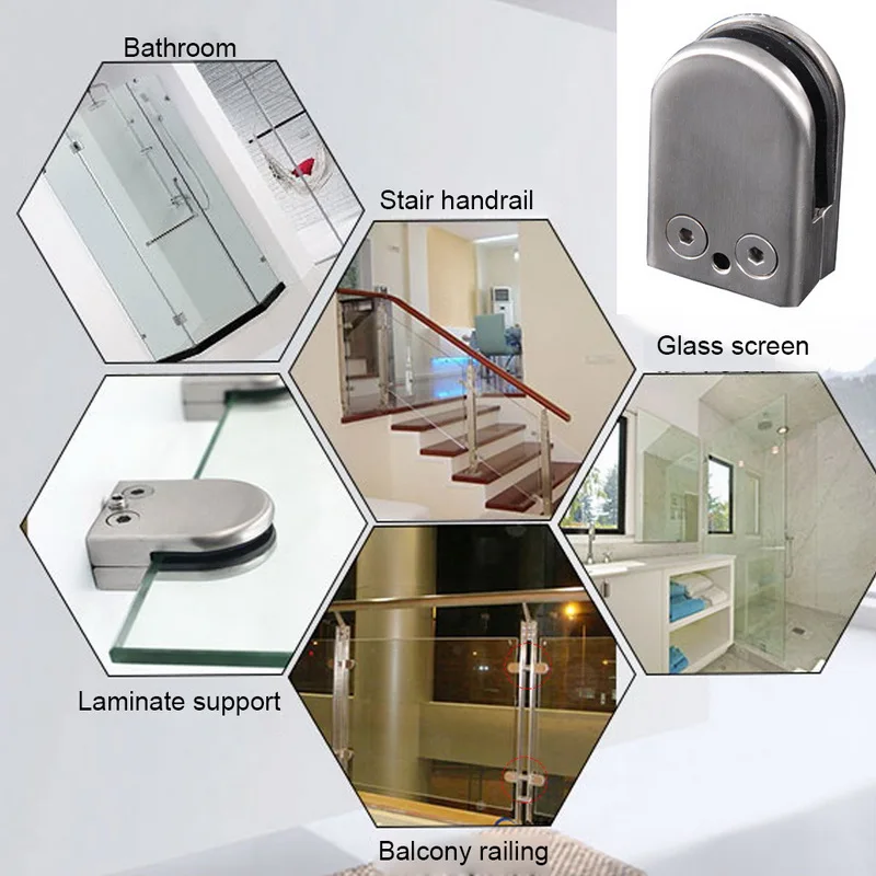 1 шт. 304 нержавеющая сталь регулируемый для стекла зажим двери кронштейн плоская