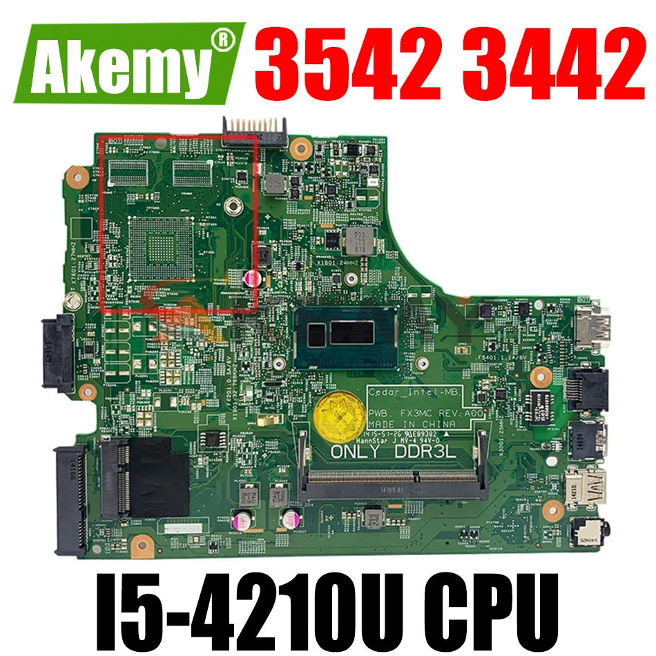 Оригинальная материнская плата для ноутбука DELL Inspiron 3542 3442 SR1EF I5-4210U CN-06YPRH 06YPRH 13269-1 |