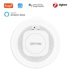 Детектор дыма ZigBee Tuya, умный датчик пожарной сигнализации система охранной сигнализации для дома, управление через приложение, работа с Alexa, Google Home