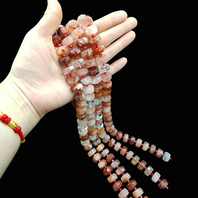 

8 X15mm Natural Healing Energy Stone Red Crystal Quartz Crystal Faceted Roundel Stone Beads Make DIY Jewelry Bracelet Necklace