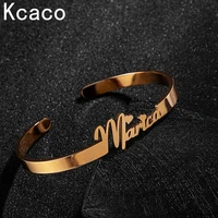 customized nameplate name bracelet personalized custom cuff bangles women men rose gold stainless steel jewelry dropshipping