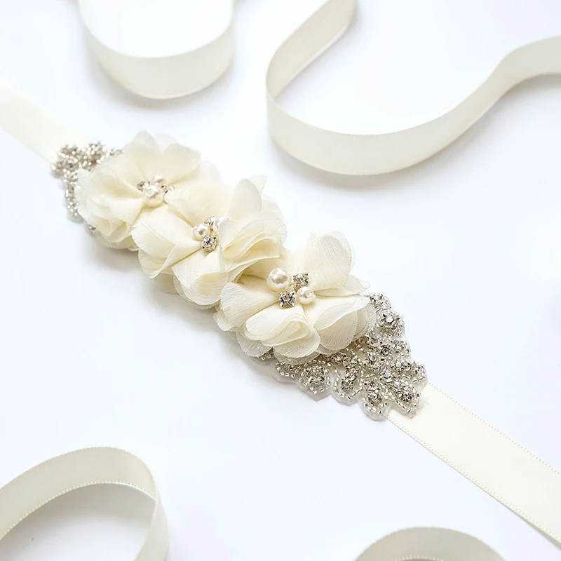 Цветочный Пояс Ручной Работы Стразы пояс из бисера лента для свадебного платья