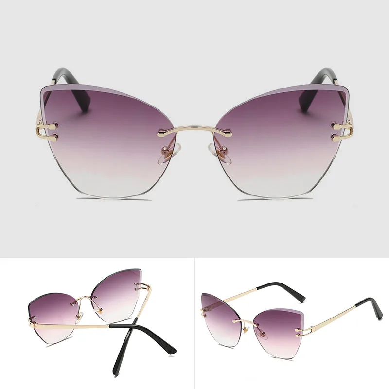 Солнцезащитные очки без оправы винтажные кошачий глаз | Аксессуары для одежды