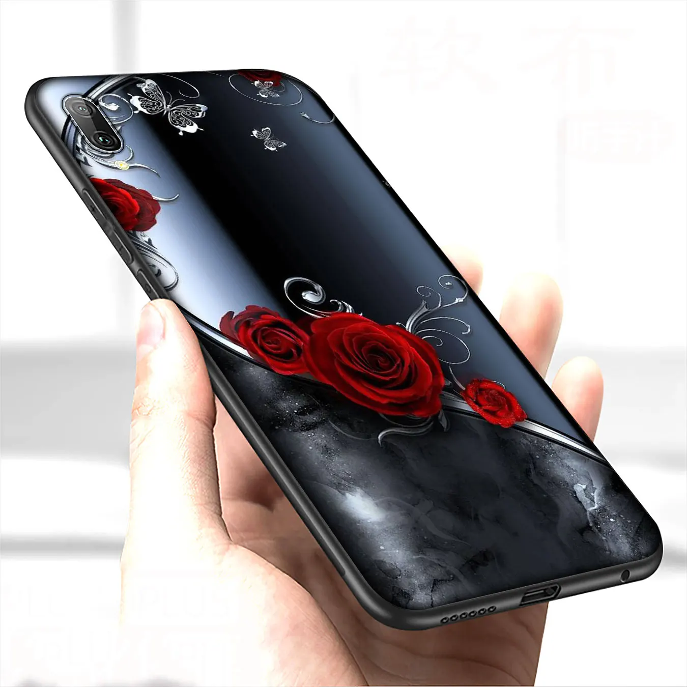 Цветной мягкий чехол IYICAO flower red Pink rose для Huawei Y9 Y7 Y6 Prime 2019 Honor 20 10 9 9X 8C 8X 8 Lite 7C 7X 7A Pro |