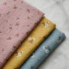 140x50cm Fresh and Thin Little Floral Jacquard Dots Summer Cotton Sewing Fabric, Making Children's Clothing Dress Cloth