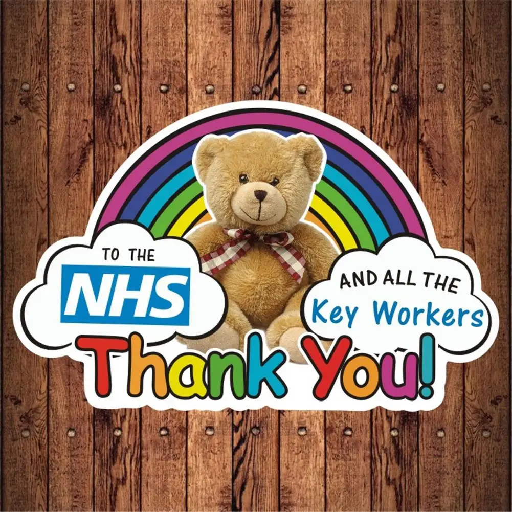 

Stickers Office Sticker Thank You NHS Cartoon Rainbow Sticker