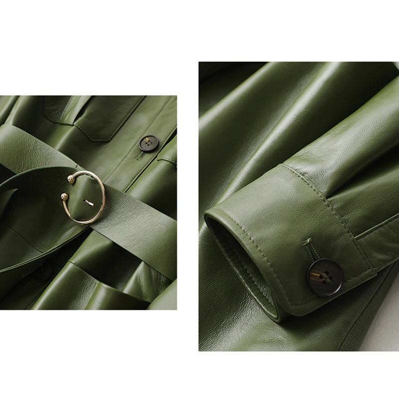 Модная куртка из натуральной кожи 2020 осенняя новинка Женское пальто настоящей