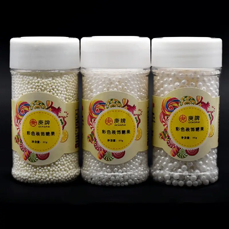 85 г украшение для торта белый жемчуг банка Pearldy Sugar съедобные бусины мороженое