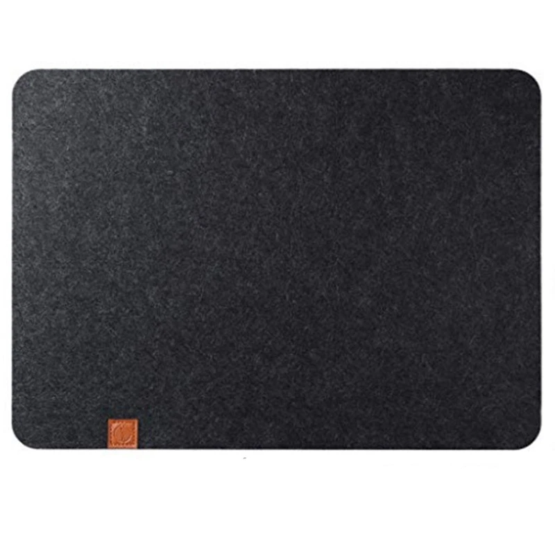 Felt Placemat 6 Piece Set Black-Table Mat Can Be Wiped 45X32 Cm-Washable Placemat-Dinner Felt Pad