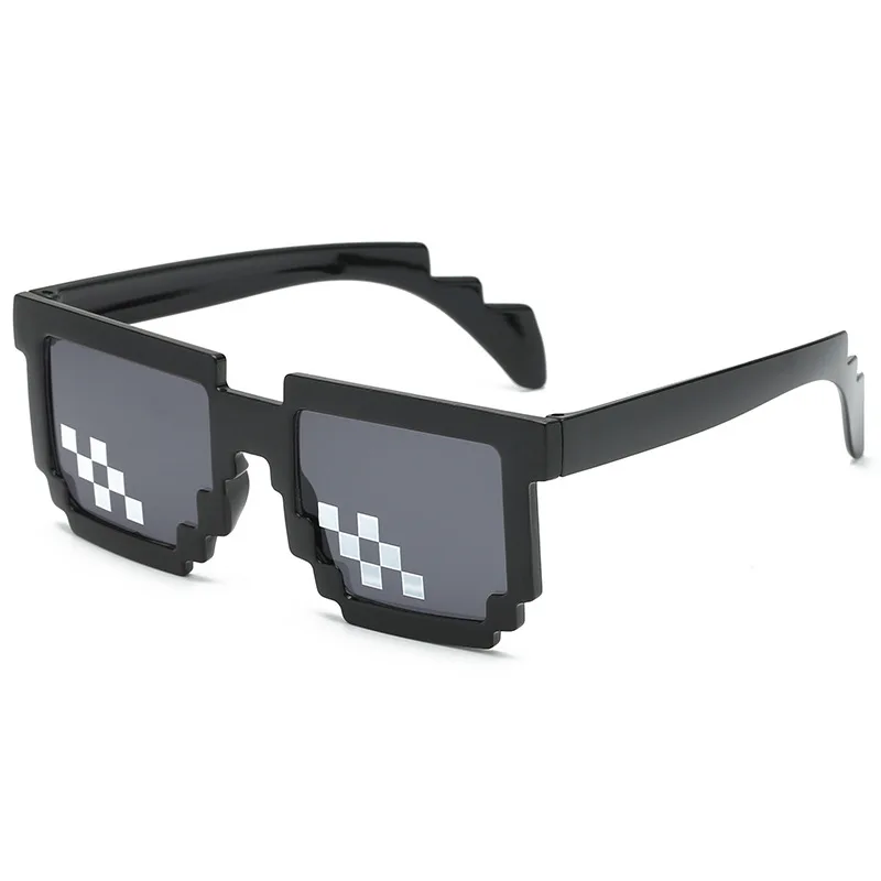 Black 6 Bit Pixelated Mosaic винтажные очки, солнцезащитные очки для мотоцикла, солнцезащитные очки с защитой от ультрафиолета, очки для мотокросса и гонок - Название цвета: Black