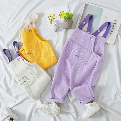 

Children's Overalls Pants Baby Boys and Girls Suspenders Trousers Baby Cotton Korean Style Jumpsuits Kids Trousers Baby Overalls