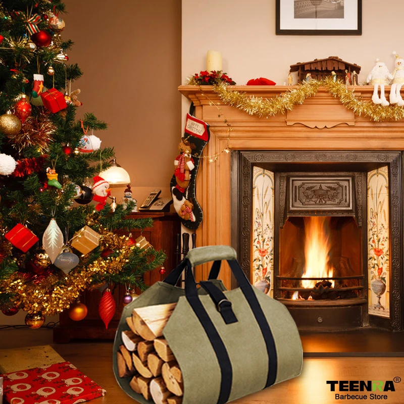 TEENRA вместительная сумка для хранения дров матчей на открытом воздухе Холщовая