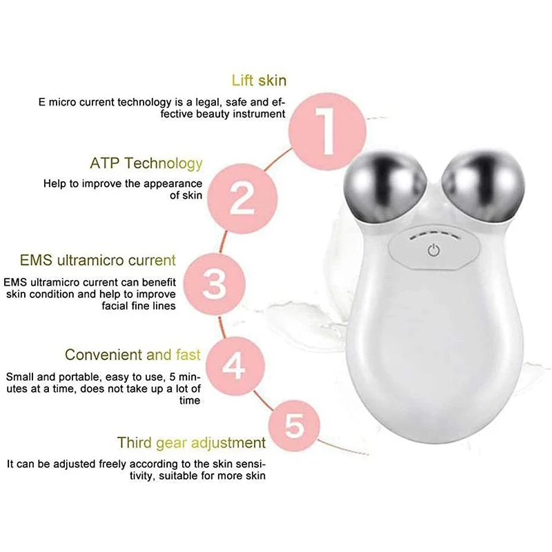

EMS Microcurrent Facial Slimming Massager 3D Electric Face Roller Anti Aging Skin Tightening Wrinkle Remover Beauty Instrument