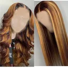 Синтетический парик WIGERA, коричневый, черный цвет, без шнуровки, передний парик, прямые волнистые парики для женщин