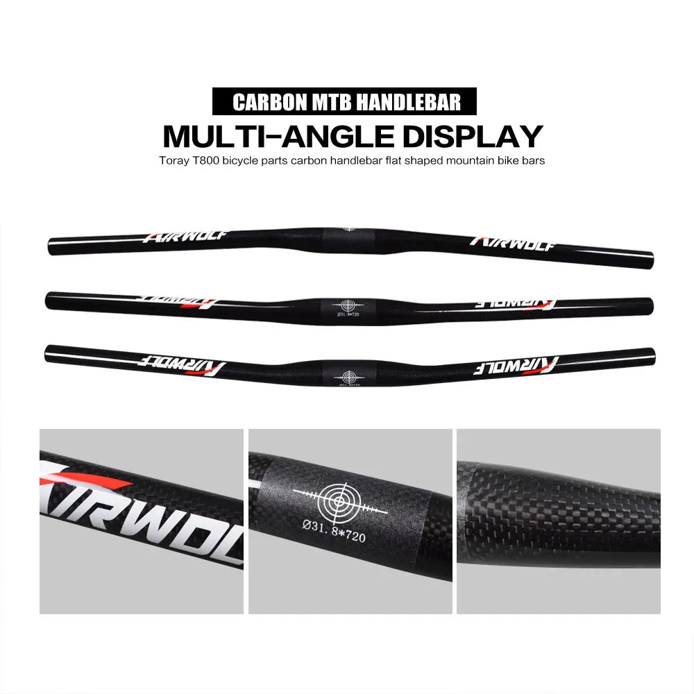 Руль карбоновый для горного велосипеда Ariwolf 3K 580/600/620/640/660/680/700 мм|carbon handlebar mtb|handlebar