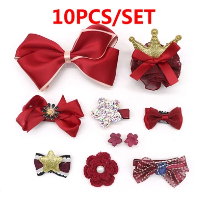 10pcs Style 15 Цветные детские заколки для волос с цветами; заколки для волос; милые детские заколки для волос; повязки для девочек; аксессуары для волос; головные уборы; повязки на голову - Цвет: 10pcs Style 15