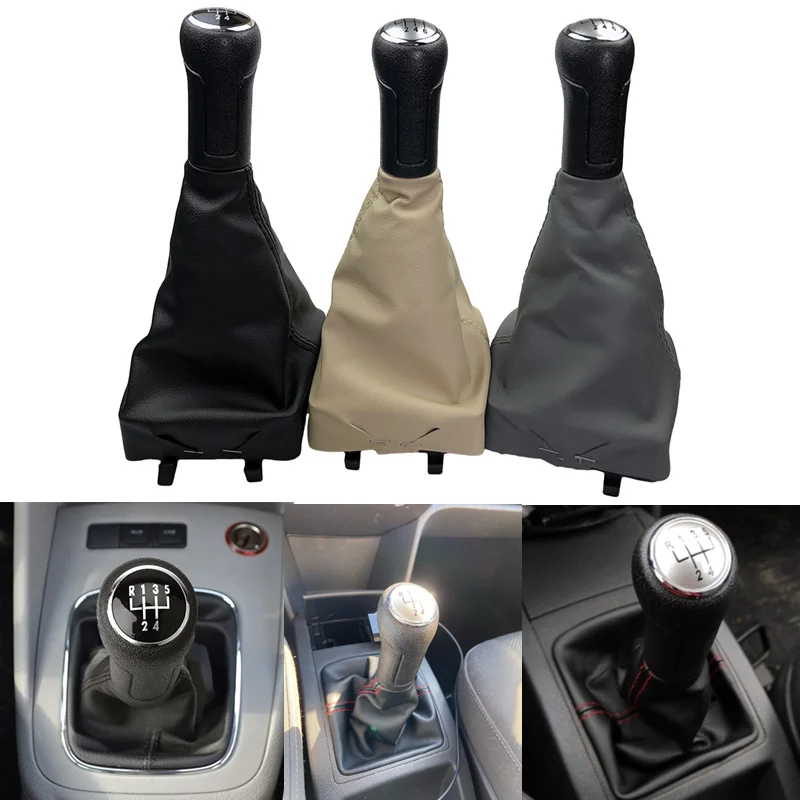 

5/6 Speed Gear Shift Knob Lever Shifter Gaitor Leather Boot For VW Polo 9N 9N2 GTI 2002 2003 2004 2005 2006 2007 2008 2009 2010