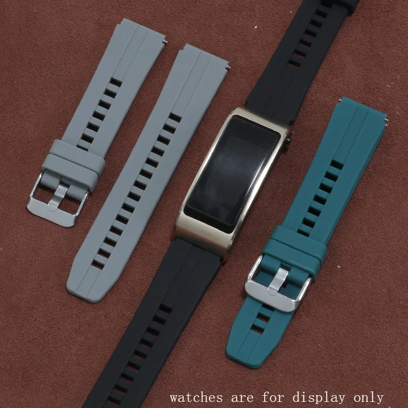 Водонепроницаемый силиконовый ремешок для часов 18 мм черный красный серый синий