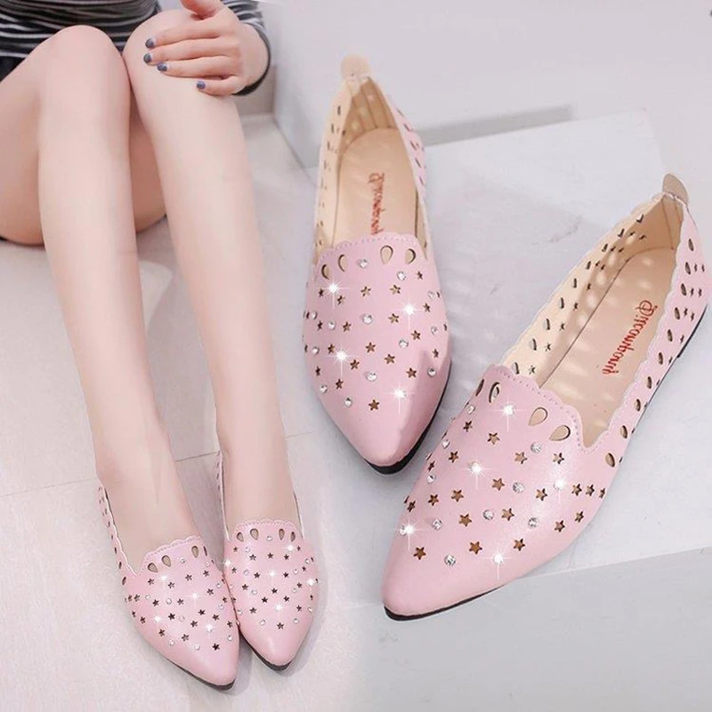 

Designer Women Slippers Pointed Toe Women Flat Summer Sandals Diamond Shoes Sandals 2020 Spring Flat Shoes Loafers Best Sell