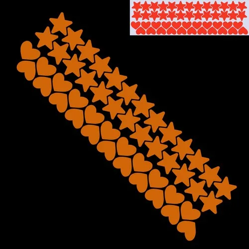 22 Heart 26 Stars SR Светящиеся Настенные наклейки для детских комнат Diy украшения флуоресцентные светится в темноте домашний Декор наклейки, звезды/круги/сердца - Цвет: 22 Heart 26 Stars SR