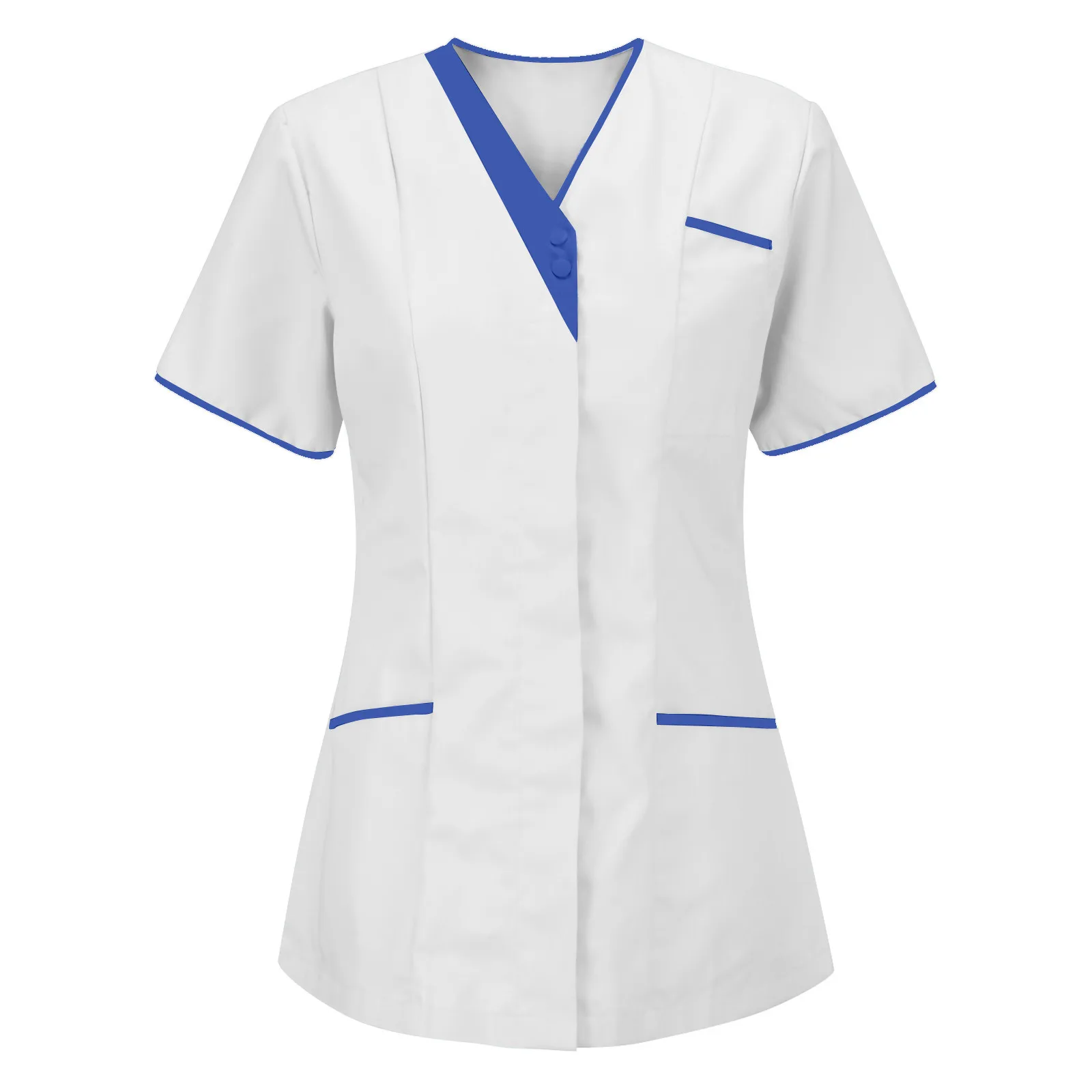 2021 модная женская блузка однотонные Топы с коротким рукавом и V-образным вырезом