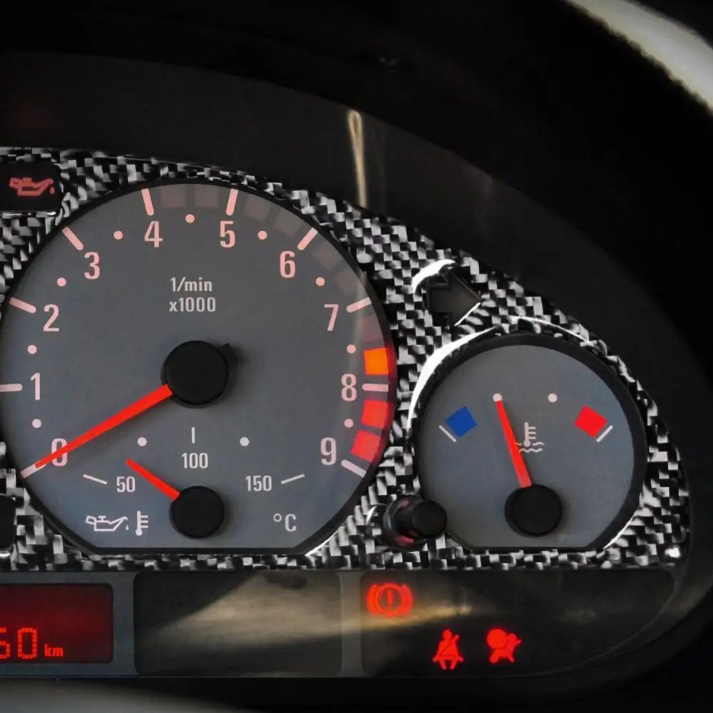 For BMW E46 M3 1998-2005 Car Black Carbon Fiber Internal Instrument Panel Decorative Frame Dashboard Cover Sticker Trim Interior |