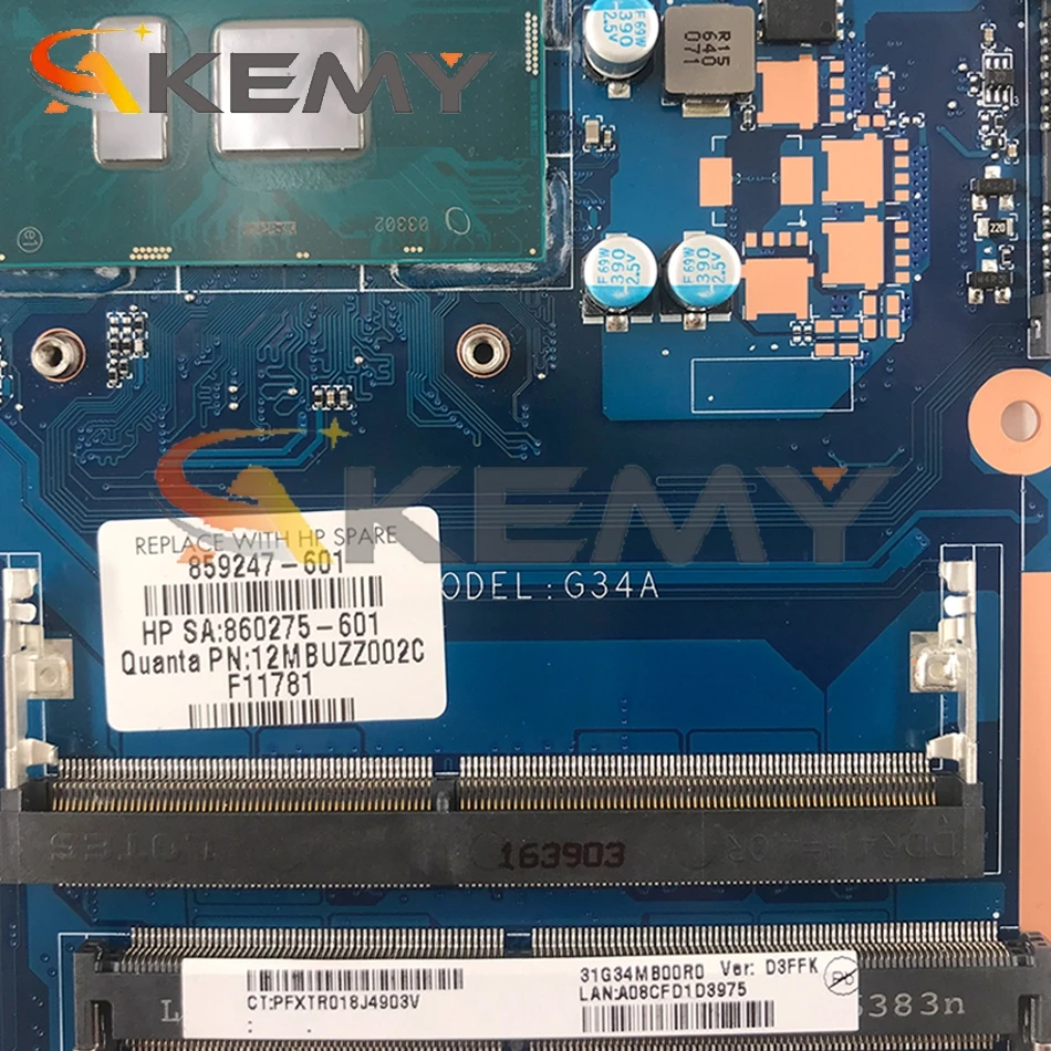 Preise 907406-601 907406-001 Für HP Pavilion 15-AU I5-7200U 940MX 2GB Notebook Mainboard DAG34AMB6D0 SR2ZU DDR4 Laptop Motherboard