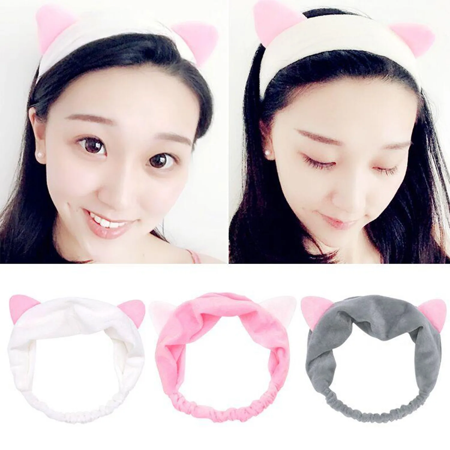 Модная повязка на голову с кошачьими ушками мягкая эластичная для женщин и