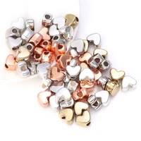 12mm gold color spacer beads plating ccb plastics love shape big hole beads diy bracelet necklace jewelry accessories