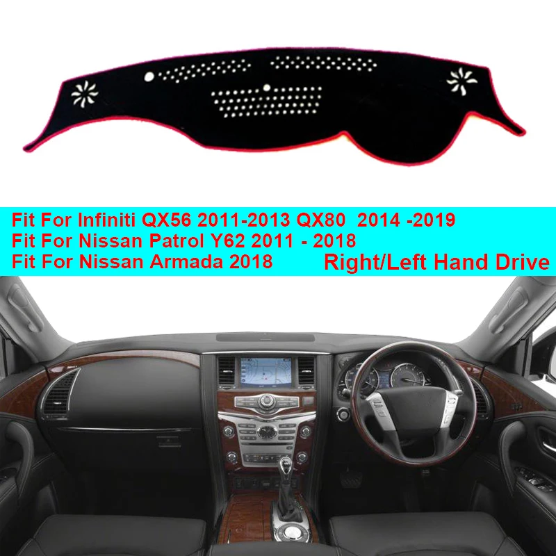 Крышка приборной панели автомобиля ковровая накидка Dashmat для Nissan Patrol Y62 2011 2018 Armada