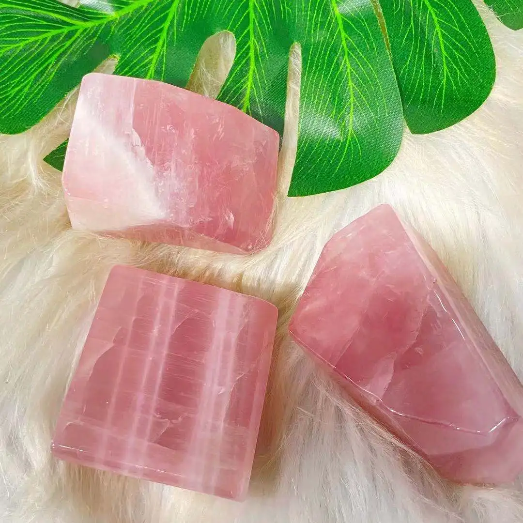 

Natural rose crystal quartz casual play energy gem aura healing gift 1pc