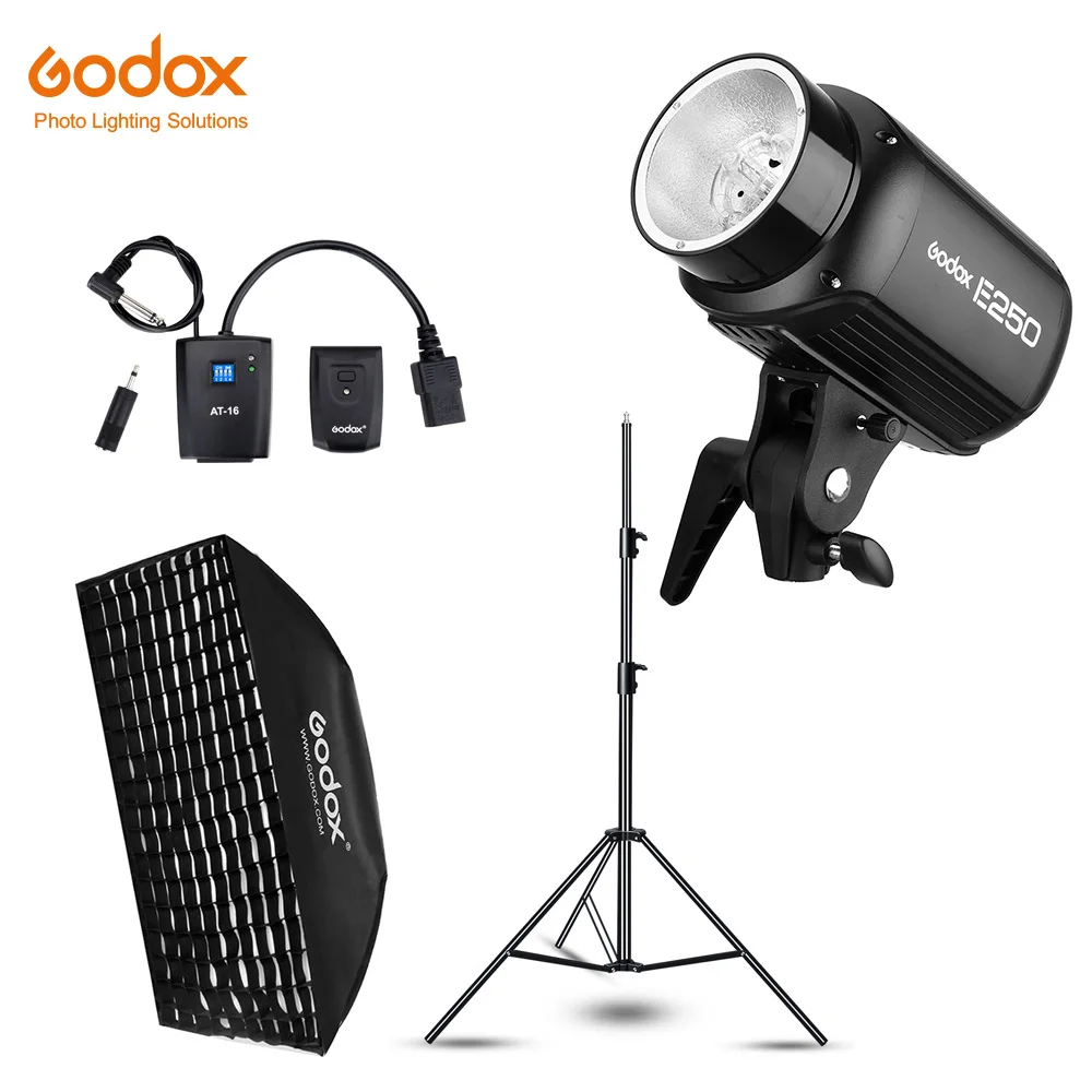 Студийный стробоскоп Godox E250 250Ws светильник вспышка + софтбокс для Gird 50x70 см