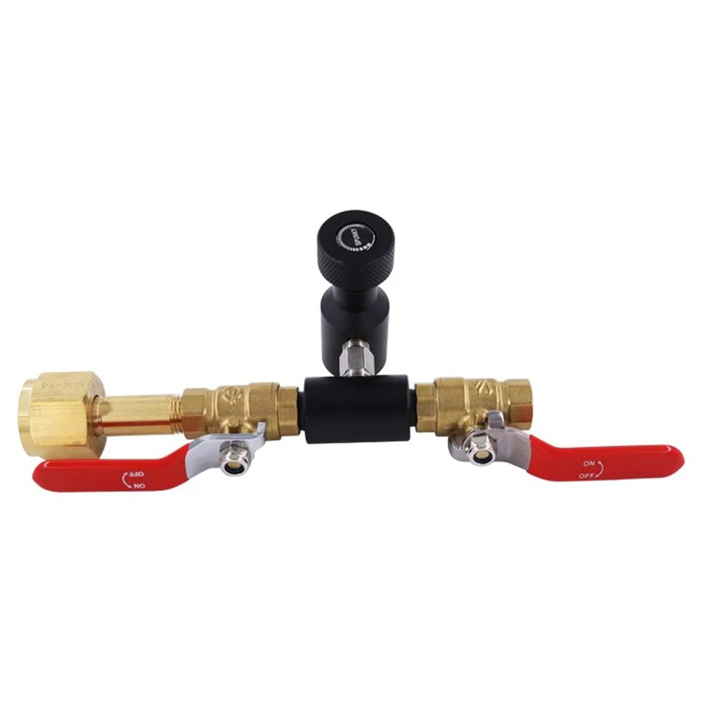 

1/4 Dual Valve Charging Adapter For SodaStream CO2 Refill Filling Metal Tools Dual Heavy Duty Tank Connector With Turn Valves