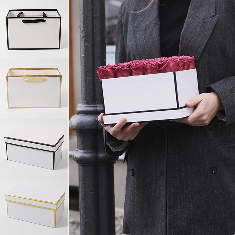 

Valentine's Day Flower Gift Box Rectangular Black Edge Phnom Penh Flower Gift Box Wedding Flower Gift Box