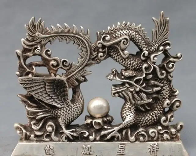 Китайская королевская благоприятная статуя дракона и феникса тибетская